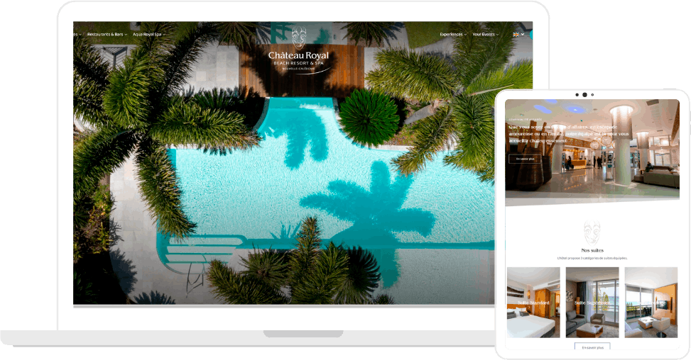 Site internet de l'hôtel 5 étoiles Château Royal à Nouméa