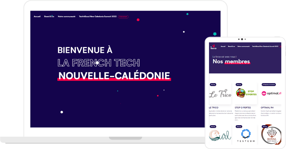 Site vitrine de la French Tech en Nouvelle-Calédonie