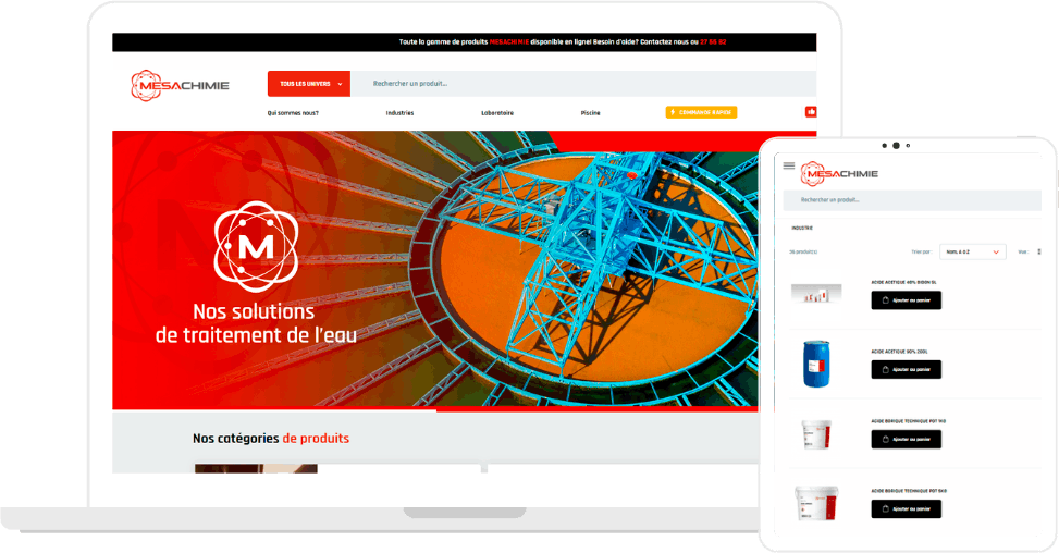 Site e-commerce pour l'achat de produits chimiques en Nouvelle-Calédonie